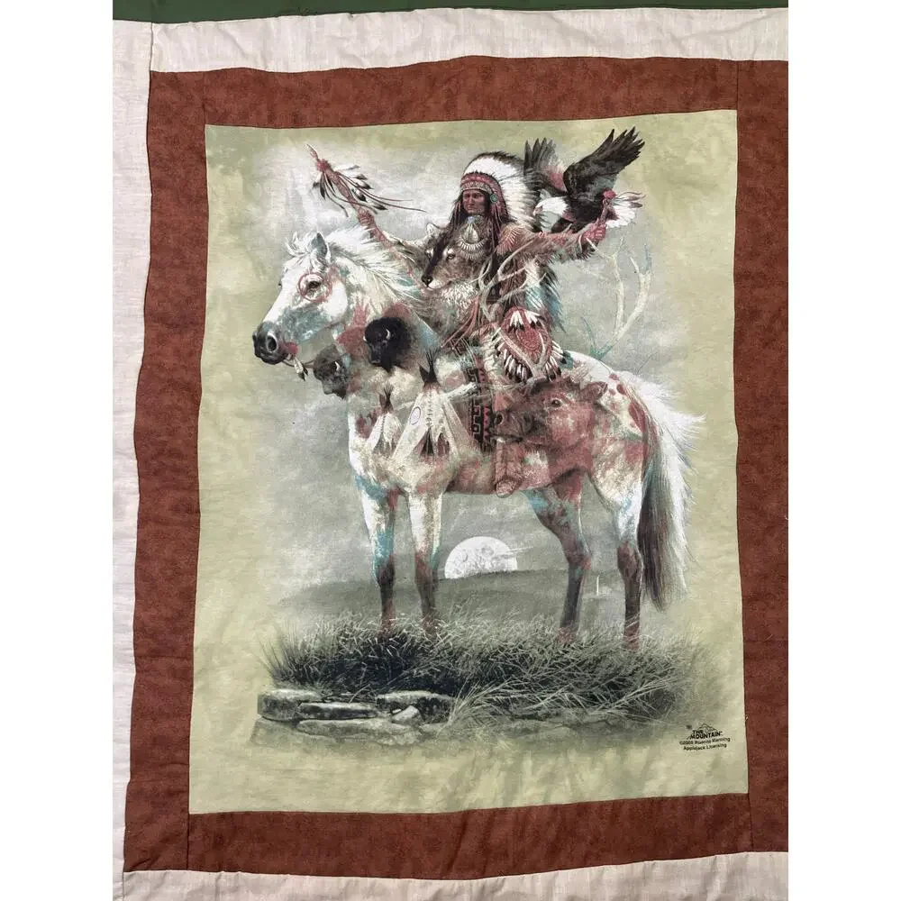 Set of 3 The‎ Mountain Art Wall Hangings Quilted Cotton Tapestry Panels